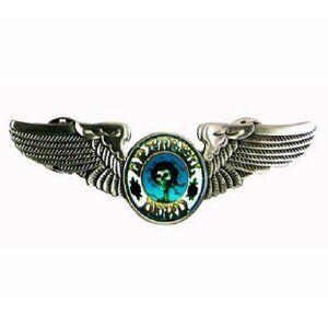 New Grateful Dead Bertha Pin Skeleton Deadhead Pilot Wings Roses Licensed Hippie